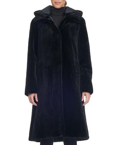 Reich Furs Reversible Hooded Mink Fur Coat In Black