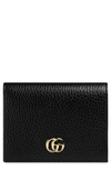 Gucci Petite Marmont Leather Card Case In Nero/ Nero