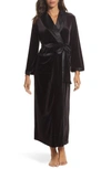 Oscar De La Renta Sleepwear Long Velvet Robe In Black