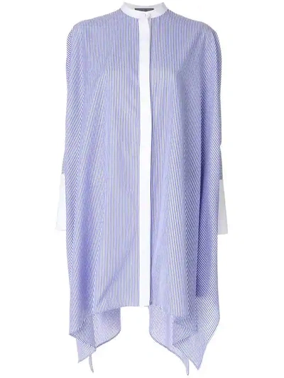 Alexander Mcqueen Oversized Striped Cotton Poplin Shirt In White