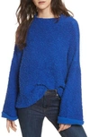 Free People Cuddle Up Pullover In Blue