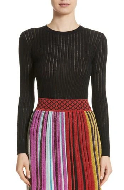 Missoni Knit Wool Blend Sweater In Black