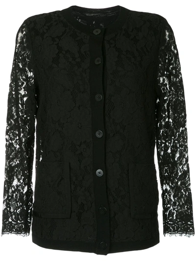 Onefifteen Lace Panel Cardigan In Black