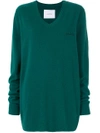 Push Button Embroidered Detail Jumper In Green