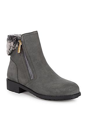 cole haan quinney suede faux fur bootie
