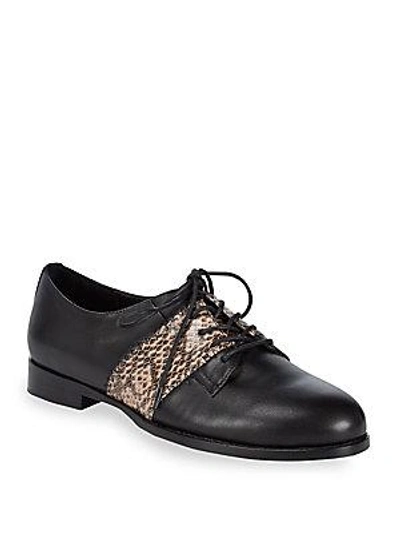 Opening Ceremony Embossed Leather Oxfords In Black Multi