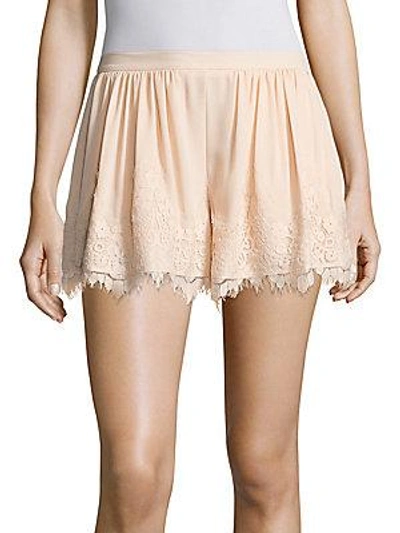 Prose & Poetry Orly Lace Trim Swing Shorts In Peach