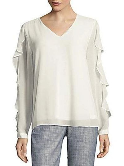 Calvin Klein Long-sleeve Blouse In Soft White