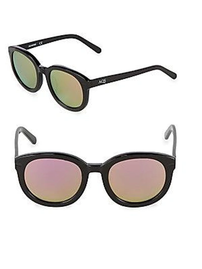 Aqs 51mm Oval Sunglasses In Black Rose