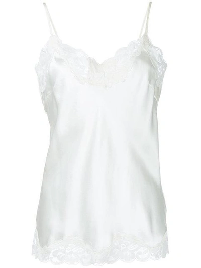 Gold Hawk Lace Trim Cami Top In A02 Off White