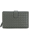 Bottega Veneta Light Gray Intrecciato Nappa Continental Wallet In Grey