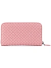 Bottega Veneta Boudoir Intrecciato Nappa Zip-around Wallet - Pink