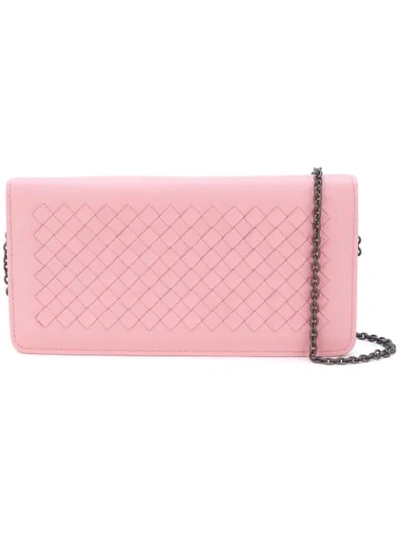 Bottega Veneta Boudoir Intrecciato Nappa Continental Wallet In Pink
