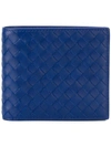 Bottega Veneta Denim Intrecciato Nappa Wallet In Blue