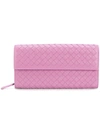 Bottega Veneta Twilight Intrecciato Nappa Continental Wallet - Pink