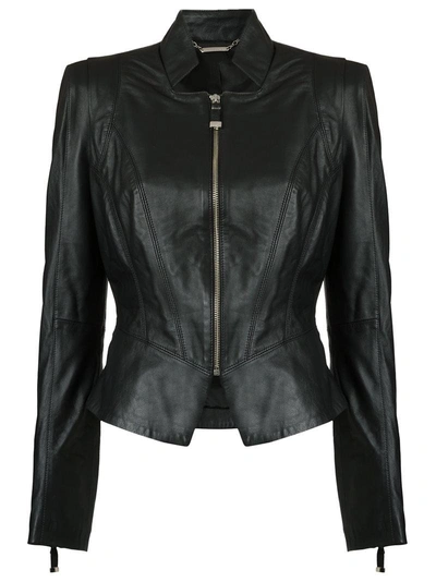 Tufi Duek Fitted Waist Leather Jacket In Black