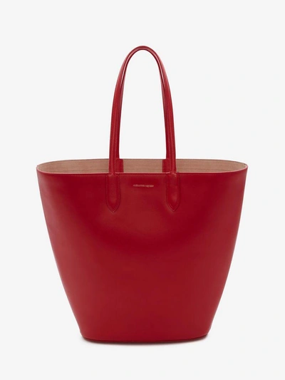 Alexander Mcqueen Medium Basket Bag In Red - Flame