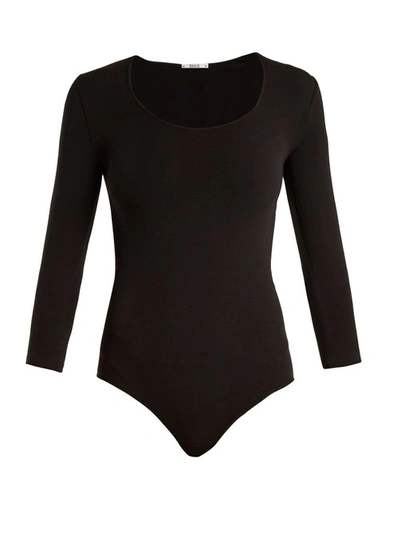Wolford Deep V String Modal Blend Bodysuit In Black