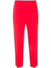 Alexander Mcqueen Mid-rise Wool-blend Cigarette Trousers In Lust Red