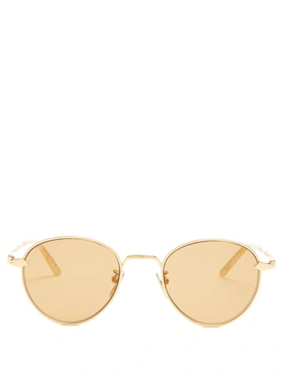 Gucci Round Metal Sunglasses In White/gold