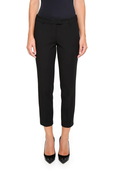 Michael Michael Kors Cropped Trousers In Black/gold|nero