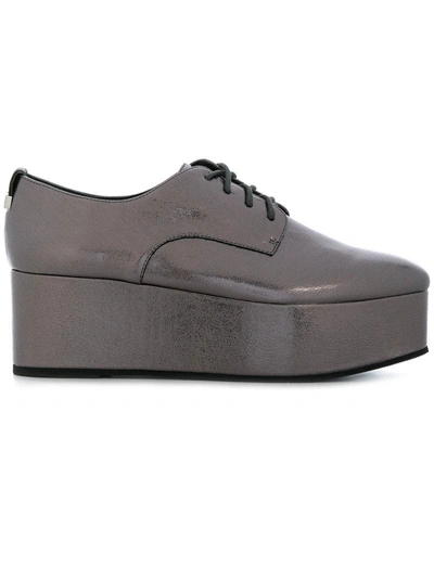 Calvin Klein Platform Oxford Shoes In Grey