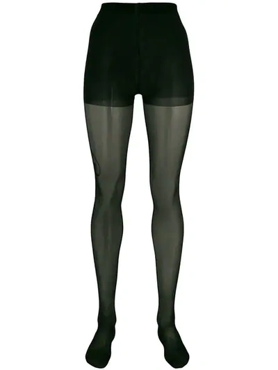 Alexander Wang Black Sheer 'wangover' Tights In 001