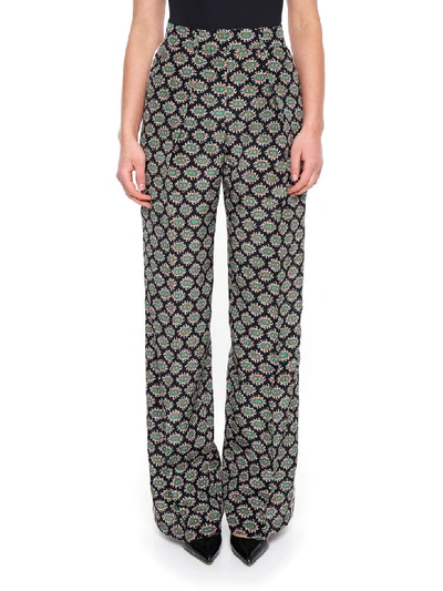Msgm Printed Trousers In Black