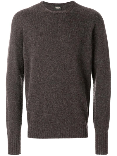 Drumohr Cashmere Crew Neck Sweater - Brown In Brown