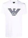 Emporio Armani White Logo-embroidered Cotton T-shirt