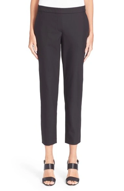 Theory Cropped Cotton-blend Twill Straight-leg Pants In Black