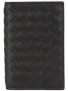 Bottega Veneta Intrecciato Weave Card Case In Brown