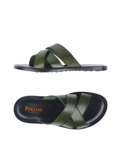 Pollini Sandals In Military Green