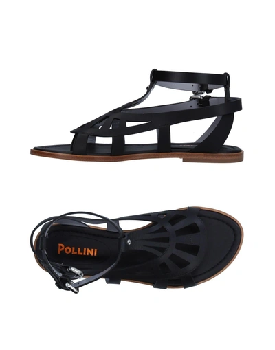 Pollini Flip Flops In Black