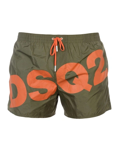Dsquared2 平角泳裤 In Military Green