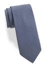 Ferragamo Linked-gancini Pattern Silk Tie In Navy