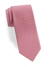 Ferragamo Alternating Gancini Classic Tie In Pink