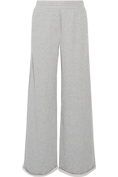Alexander Wang T Cotton-blend Jersey Wide-leg Pants In Gray