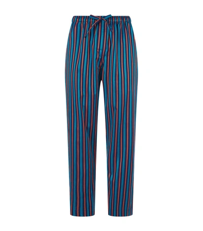 Derek Rose Stripe Patterned Pyjama Trousers In Navy