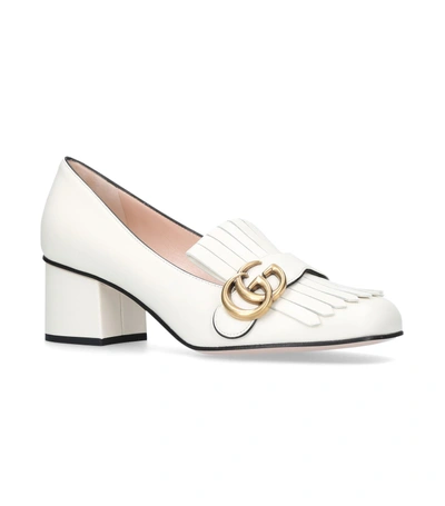 Gucci Fringed Marmont Pumps 55 In White
