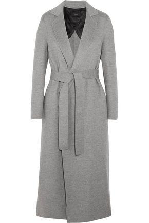 Joseph Woman Belted Brushed Wool And Cashmere-blend Coat Gray | ModeSens