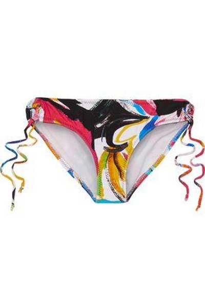 Norma Kamali Woman Jason Mid-rise Printed Bikini Briefs Black