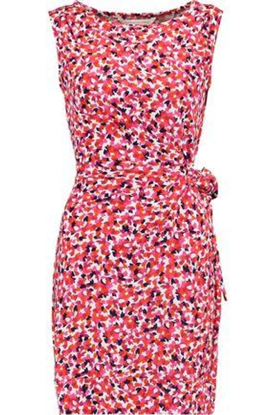 Diane Von Furstenberg Della Printed Cotton And Silk-blend Mini Dress In Red