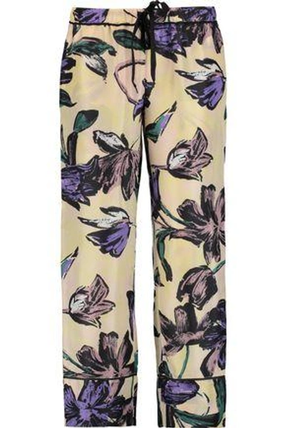 Marni Woman Printed Silk Straight-leg Pants Multicolor