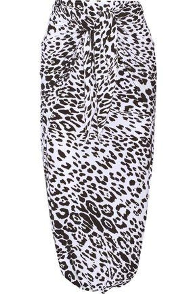 Norma Kamali Woman Diaper Leopard-print Stretch-jersey Skirt