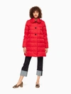 Kate Spade Jewel Button Puffer Coat In Black