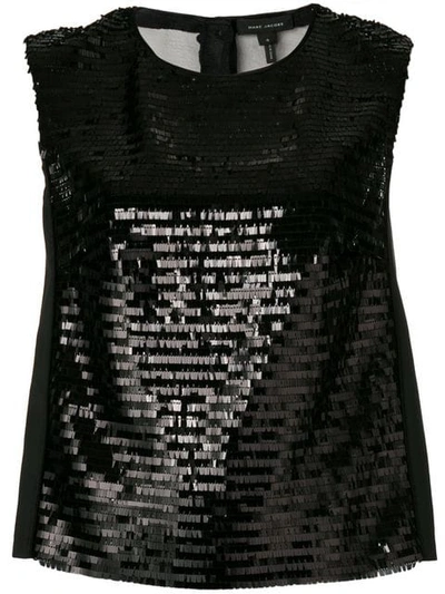 Marc Jacobs Sequin Sleeveless Shell Top In Black