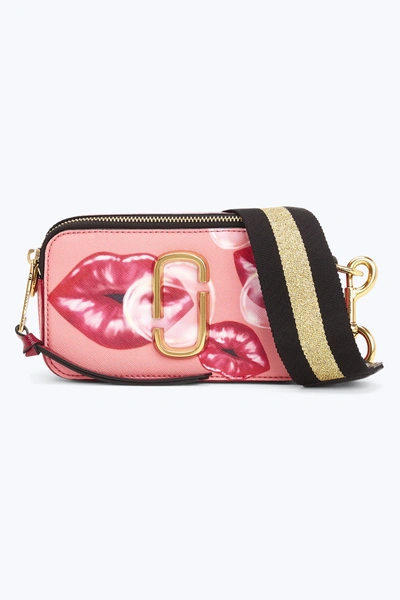Marc Jacobs Snapshot Printed Lips Color Block Leather Camera Bag  