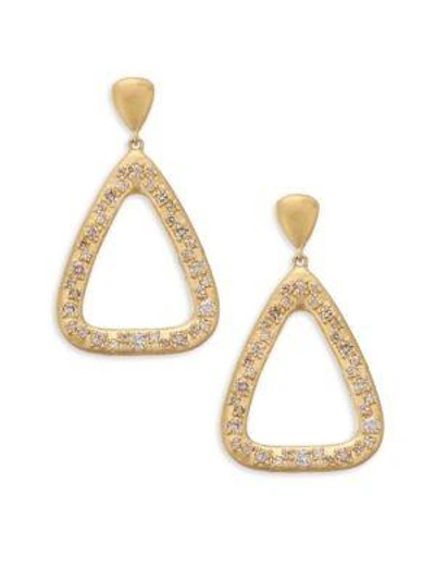 Bavna 18k Yellow Gold Geometric Diamond Drop Earrings