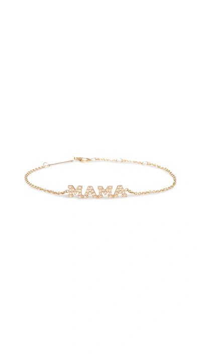 Zoë Chicco 14k Yellow Gold Tiny Capital Letter Mama Bracelet